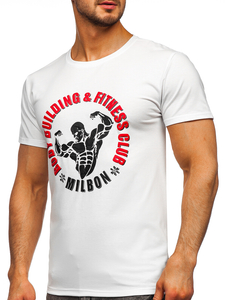 Tricou alb cu imprimeu Bolf Y70015