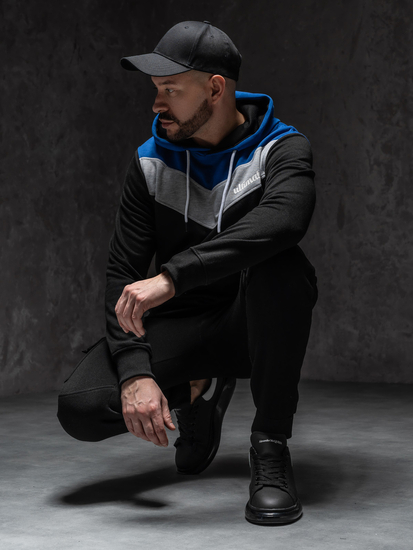 Hanorac cu imprimeu albastru-aprins Bolf W3878A1