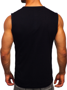 Maiou negru tank top cu imprimeu Bolf 14803-1
