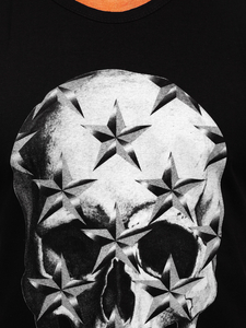 Maiou negru tank top cu imprimeu Bolf 14817