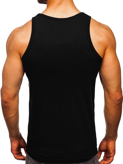 Maiou negru tank top cu imprimeu Bolf 14829