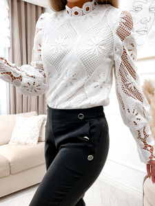 Pantaloni negri cu nasturi decorativi dame Bolf 8155