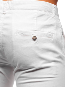 Pantaloni chinos albi bărbați Bolf 1146