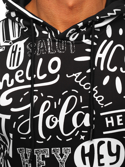 Hanorac cu imprimeu negru 8B1150