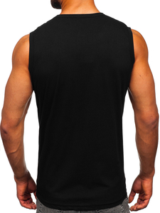 Maiou negru tank top cu imprimeu Bolf 14806