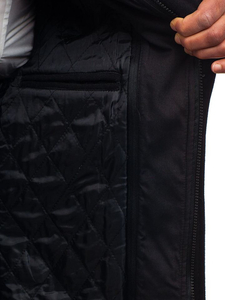 Palton de iarnă negru Bolf 1808