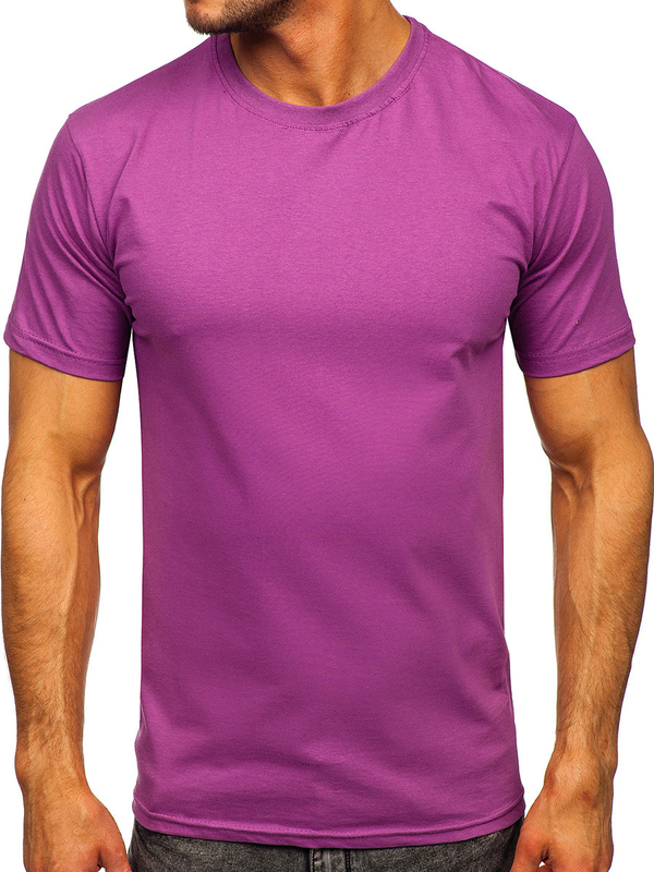 Tricou simplu bărbătesc din bumbac violet Bolf 192397