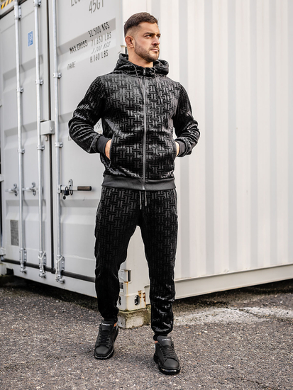 Trening negru din velur pentru bărbați Bolf 3B113A2