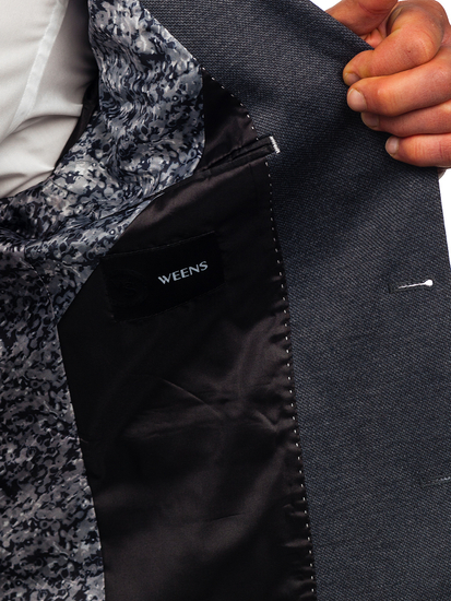 Sacou casual albastru-cerneala Bolf 023