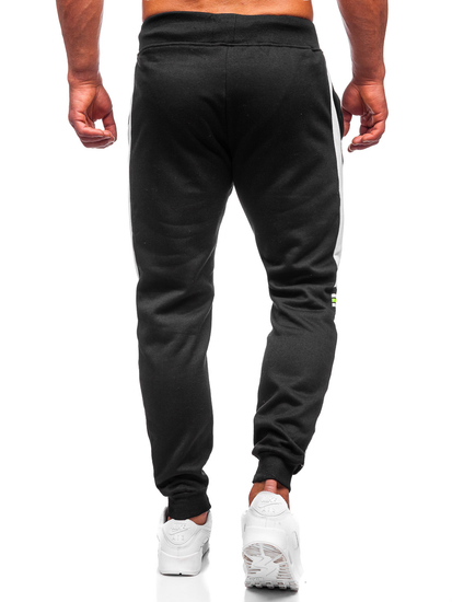 Pantaloni de trening cu imprimeu negru-verzi Bolf AM125