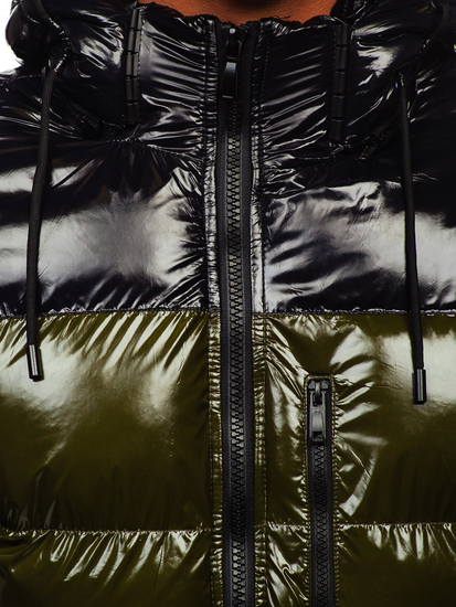 Geacă de iarnă bărbați verde matlasată Bolf 6462