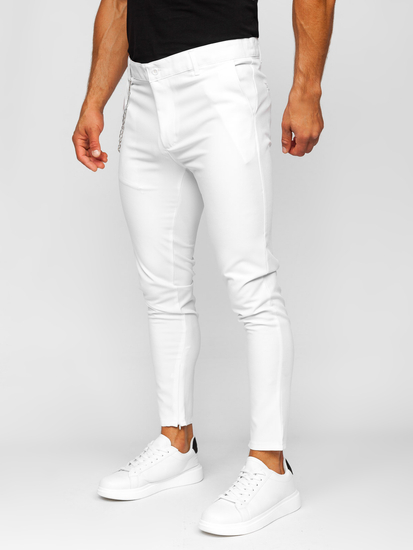Pantaloni chino albi pentru bărbați Bolf 0059