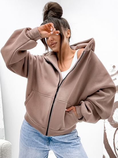 Hanorac termoizolant cu fluture pentru femei cappuccino Bolf 821112