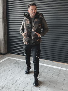 Vestă kaki army cu glugă Bolf 6876