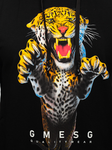 Hanorac negru cu imprimeu Bolf 6139