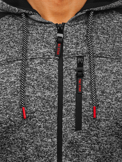 Jachetă antracit pentru bărbați cu glugă Bolf TC1230