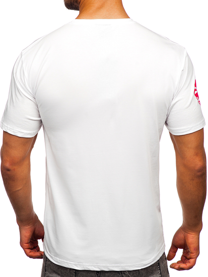 Tricou alb cu imprimeu Bolf 192367