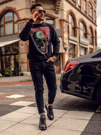 Bluză cu imprimeu neagră Bolf 6445A