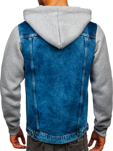 Geacă de blugi bleumarin cu glugă Bolf 211902