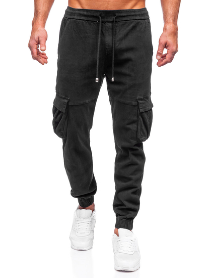 Blugi cargo joggers negri Bolf MP0105N