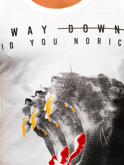 Maiou alb tank top cu imprimeu Bolf 14836