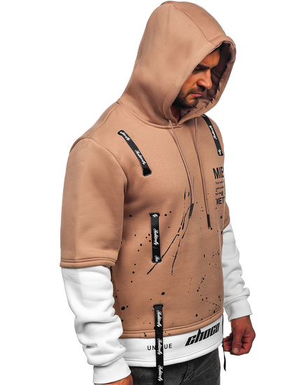 Hanorac bej cu imprimeu Bolf LJ0586A