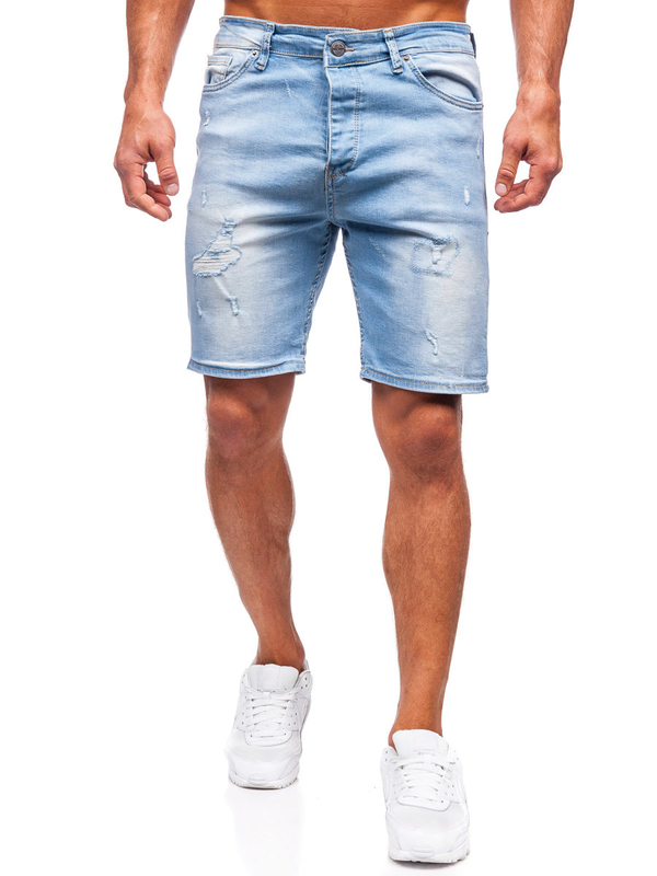 Pantaloni scurți din denim albastru Bolf 0468