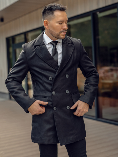 Palton de iarnă pentru bărbați lung, lung și la două piept Bolf 79B3A-073