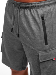 Pantaloni scurți de trening grafit pentru bărbați, pantaloni de luptă, Bolf 8K1501