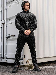 Trening negru din velur pentru bărbați Bolf 3B113A2