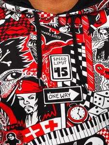 Hanorac roșu cu imprimeu Bolf 141035