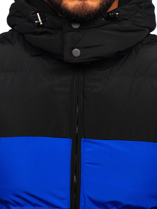 Vestă cu glugă matlasată albastră bărbați Bolf 1189