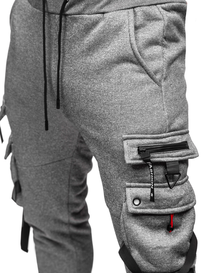 Pantaloni de trening joggers cargo gri Bolf HSS015