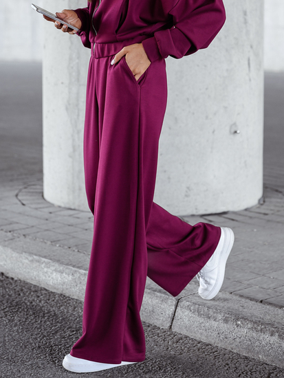 Set hanorac cu fermoar două piese pentru femei vișiniu Bolf 821109