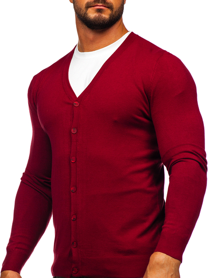 Cardigan cu fermoar bordo Bolf MM6006