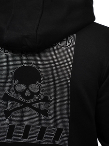 Hanorac cu imprimeu bărbați negru Bolf 33101