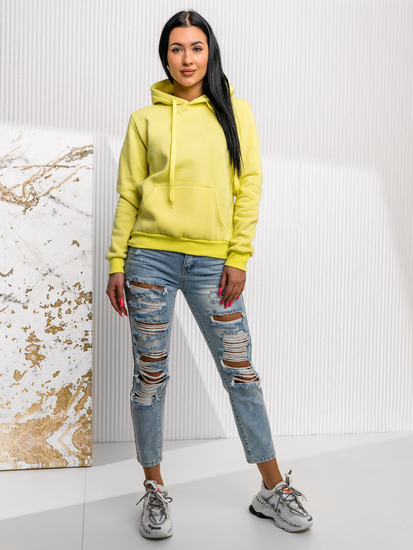 Hanorac cangur galben-neon pentru femei Bolf W02A1