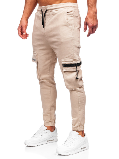 Pantaloni joggers cargo bej Bolf 6685