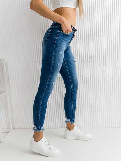 Blugi bleumarin skinny cu curea dame Bolf S3958-C
