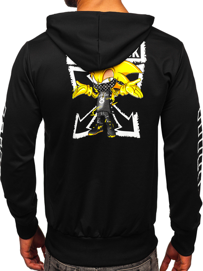 Hanorac negru cu imprimeu Bolf HM611