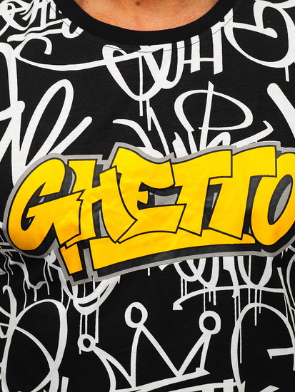 Tricou negru cu imprimeu Bolf 8T953