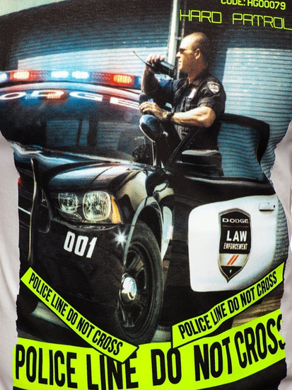 T-shirt pentru bărbat cu imprimeu alb Bolf 6298