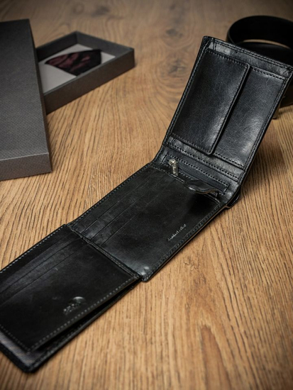 Portofel de piele bărbați negru Bolf 1676