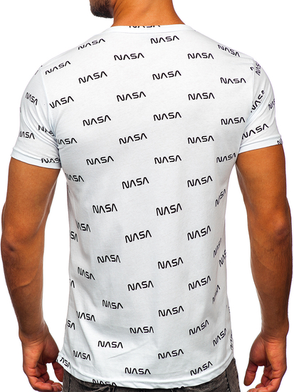 Tricou alb cu imprimeu Bolf 14950