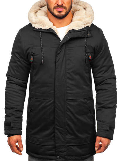 Geacă de iarnă parka neagră Bolf 22M51