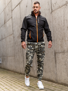 Jachetă neagră de tranziție softshell pentru bărbați Bolf KS2185A