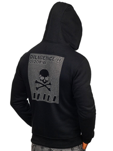 Hanorac cu imprimeu bărbați negru Bolf 33101