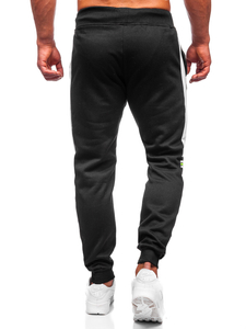Pantaloni de trening cu imprimeu negru-verzi Bolf AM125