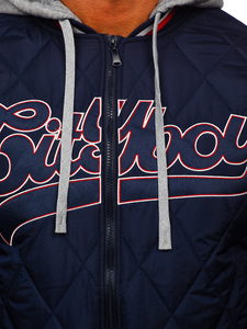 Geacă albă matlasată bomber Bolf HSS058