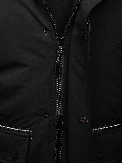 Geacă parka de iarnă neagră Bolf 22M323